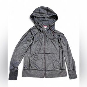 H&M Sport Women’s Charcoal Hooded ZipUp Jacket with Thumb Holes Size Large